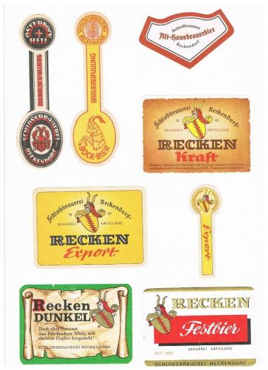 Etiketten der Brauerei