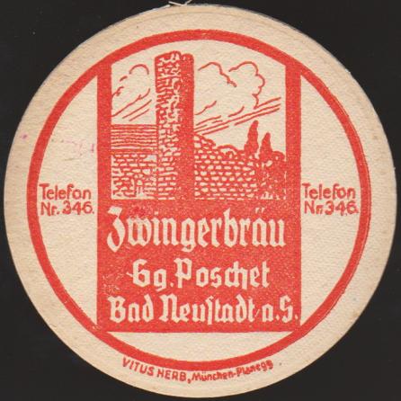 Bad Neustadt/Saale, Zwingerbräu Poschet, +1946