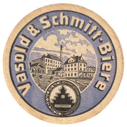 alter Bierdeckel um 1935, Schatten nach links