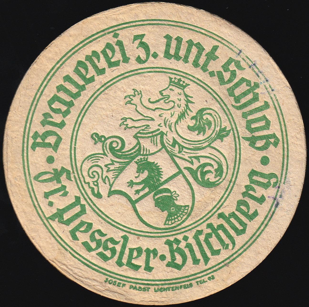 Bierdeckel um 1930, Hersteller Pabst Lichtenfels