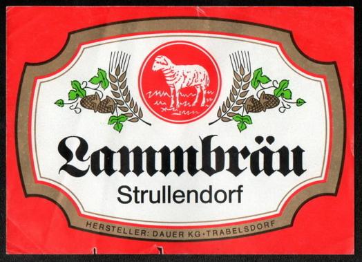 Bierherstellung für die Verwandschaft: Etikett Lammbräu Dauer