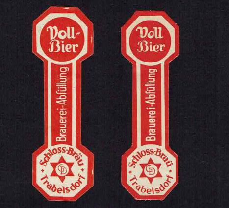 Alte Etiketten "Vollbier" für Bügelverschluß-Flaschen