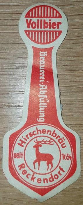Altes Flaschenhals-Etikett