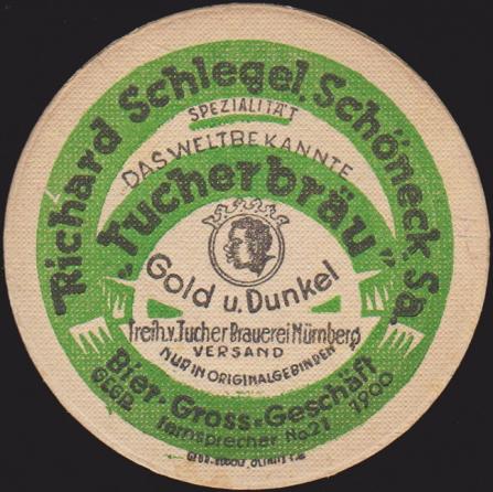 Tucher-Bräu Vertreter in Schöneck, um 1930