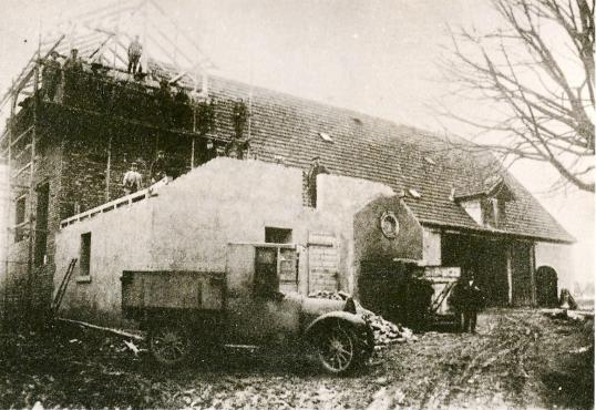 Richtfest am neuen Sudhaus 1927 mit Fafnir-Lkw