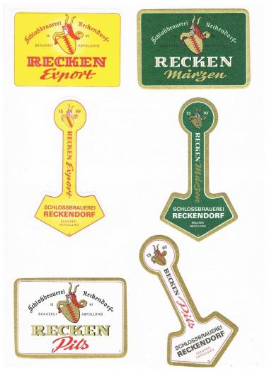 Etiketten der Brauerei