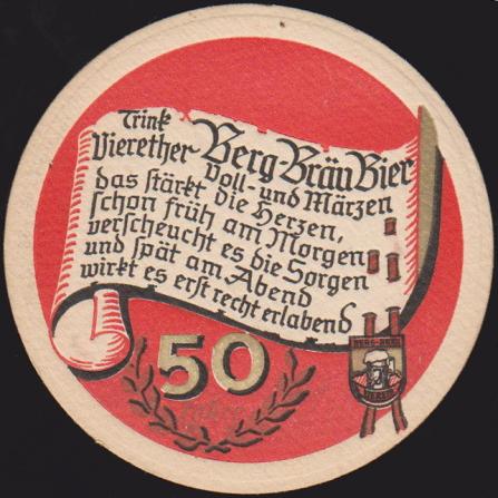 Rückseite Bierdeckel 1961