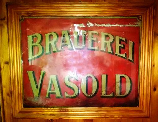 altes Werbeschild von Vasold