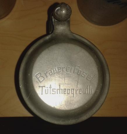 Zinndeckel Brauerei Fösel