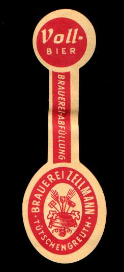 Flaschenhalsetikett Brauerei Zellmann