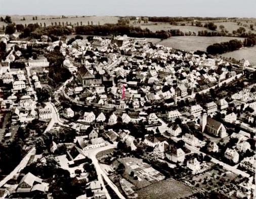 Luftbild aus dem Jahr 1940, Bad Neustadt von Nordwesten